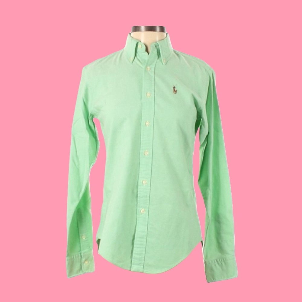 Classic Green Polo Ralph Lauren Button Up Long Sleeve